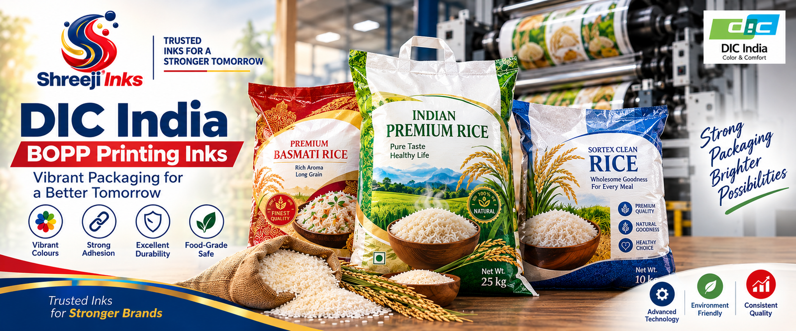 Shreeji Ink premium rice packaging products